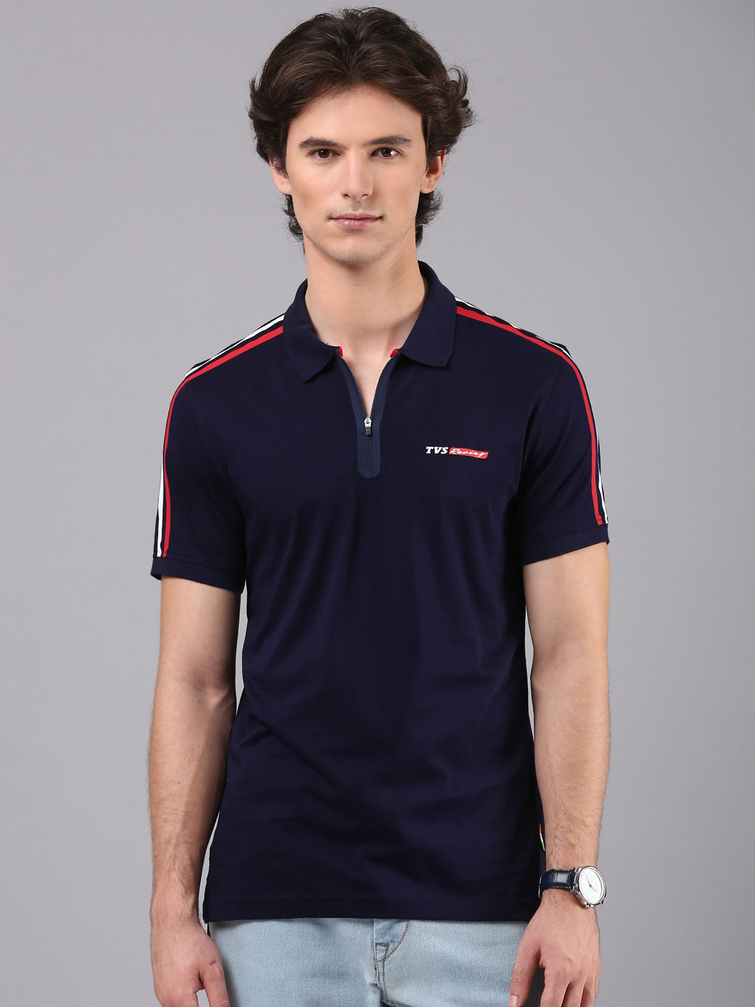 TVS Originals Racing 100% Cotton Mercerised Polo T-Shirt | 180 GSM | Sleek Zipper Placket | Soft Sheen Finish | Lightweight & Durable | Regular Fit | Heat-Sealed Neck | Premium Everyday Wear